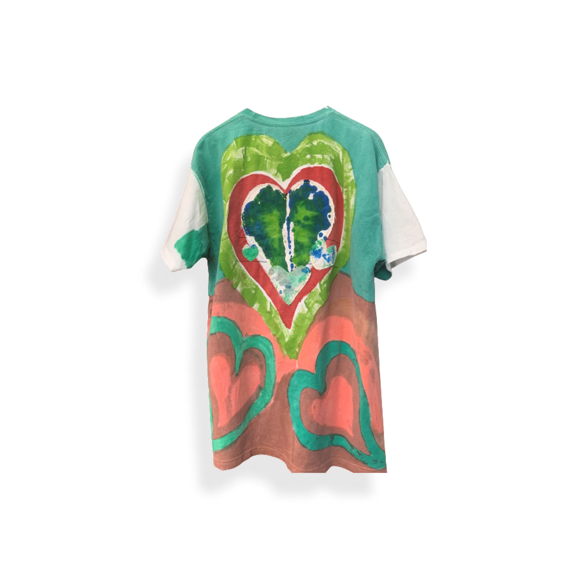 Hand Painted with Appliqued Heart T-shirt