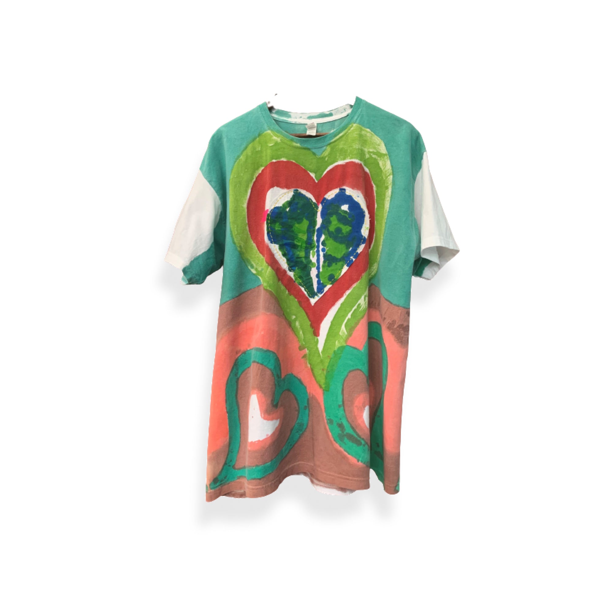 Hand Painted with Appliqued Heart T-shirt